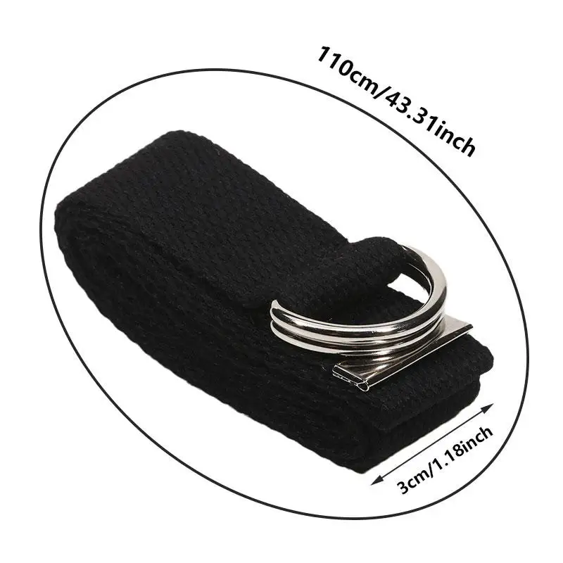 Cinturón de lona de Color sólido con hebilla de doble bucle para parejas, cinturón vaquero versátil, decoración, pretina no perforada para estudiantes