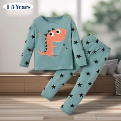 Lovely Dinosaur Kids Girls Clothing Sets 1-6 Years Old Winter New Boys Suit Pajamas Casual Girls Clothes Sweet Children Outfits