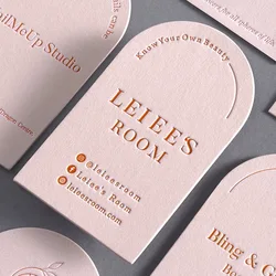 600gsm Custom Embossed Arch Business Card Modern Classic Personalized Product LOGO Brand Name Text Print Wedding Thank You Tag