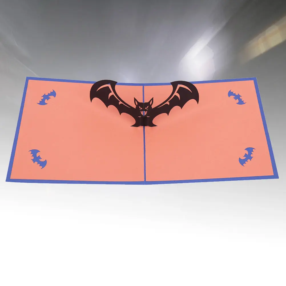 Greeting Card Making Kit For Party Decoration Table Card Fall Party Supplies 3D Bat Halloween Paper Craft