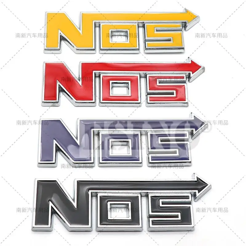 3D Metal Chrome Zinc Alloy Adhesive Emblem NOS Nitrogen Car Body Badge Sticker Decal Auto Accessory