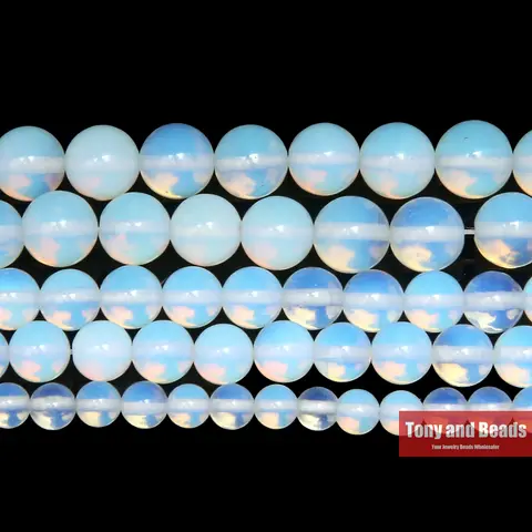 Perline sciolte di quarzo opalite bianco liscio in pietra naturale 15 "strand 4 6 8 10 12 14MM scegli la dimensione per la creazione di gioielli Q3
