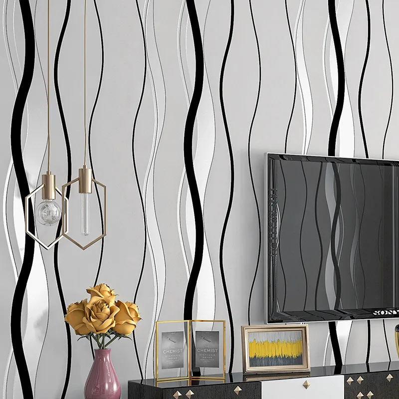 Nordic Style Geometric Wallpaper Patterns Lines Simple Vertical Stripes Modern Home Decor Living Room TV Background Wallpaper