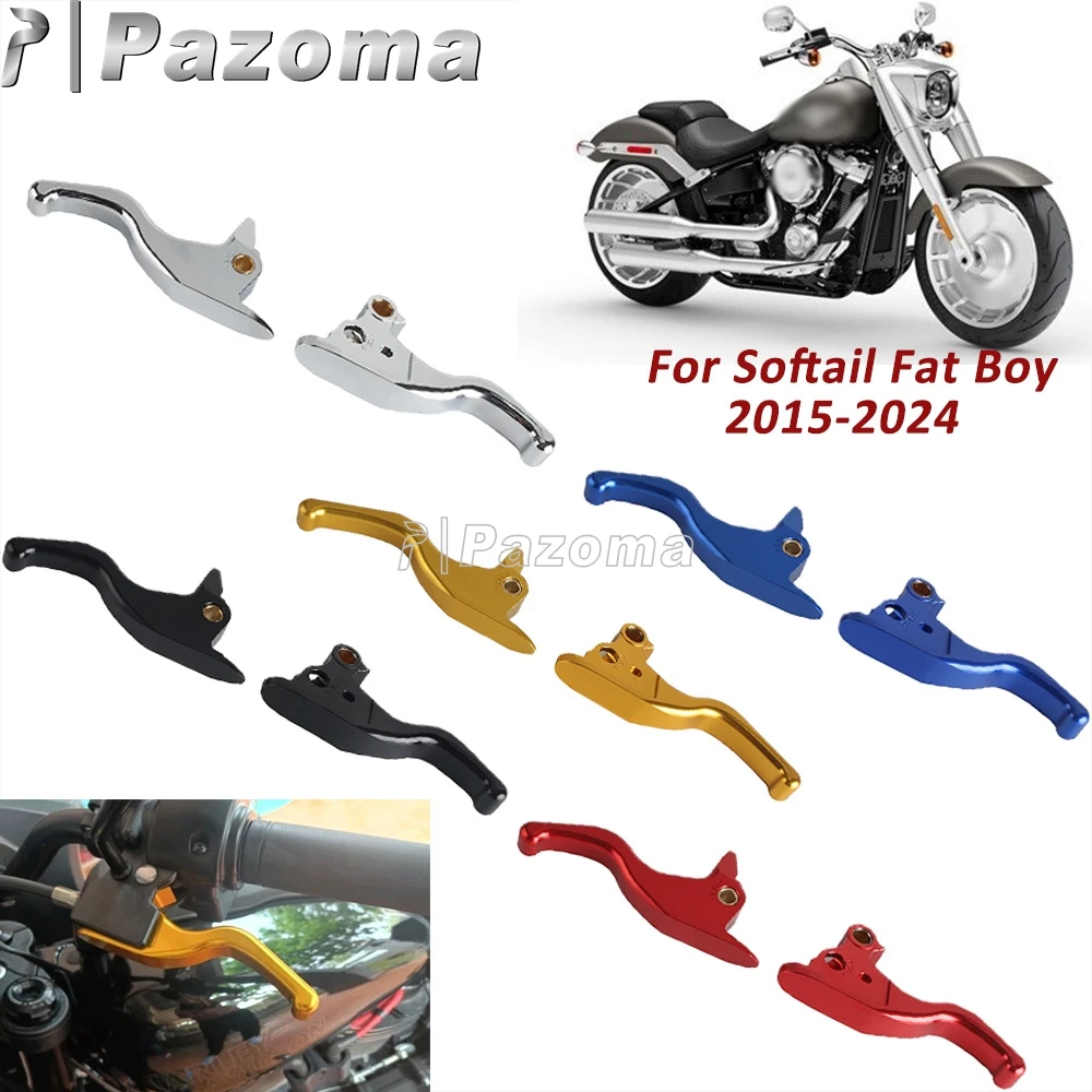 Front Brake Clutch Lever For Harley Softail Fat Boy FLFB FLFBS FLSTF/I FLSTFB FXFBS FXFB Motorcycle Control Handles Levers 15-24