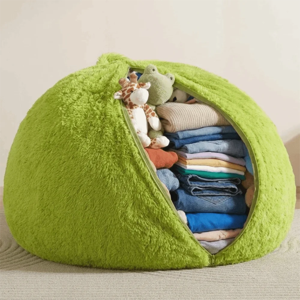 Giant Bean Bag Soft Fluffy Lazy Sofa Cover Round Large Size Bean Bag Chair Cover Colorful Cozy Cushion Cover Dorm Room