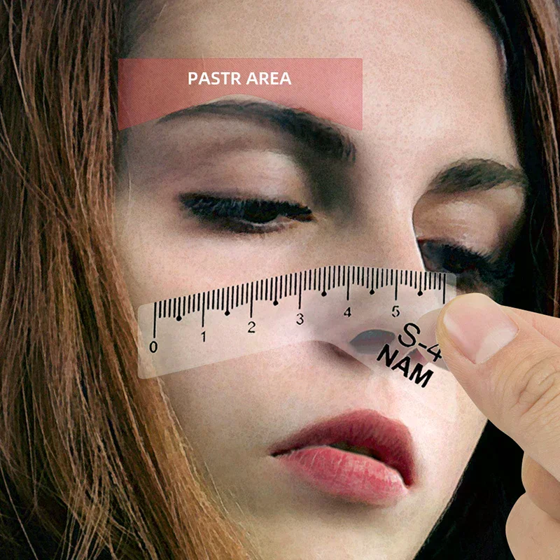 5ペア マイクロブレーディング 眉毛ステンシルステッカー 眉ガイド 眉毛シェーピングツール PMUメイクアップアクセサリー用品 眉形テープ