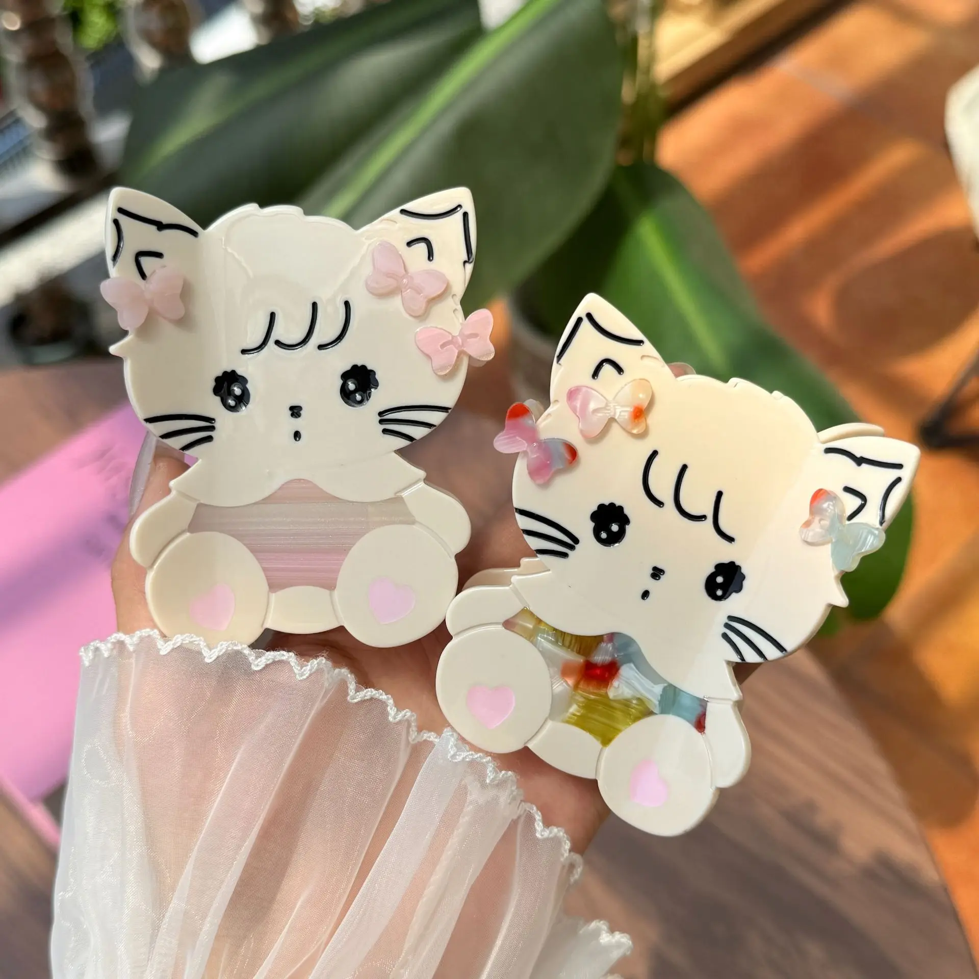 

NEW Kawaii Kitten Hair Claw Cute Cartoon Sweet Cat Bow Design Acetate Hair Claw Clips Hair Accessories for Women Girls