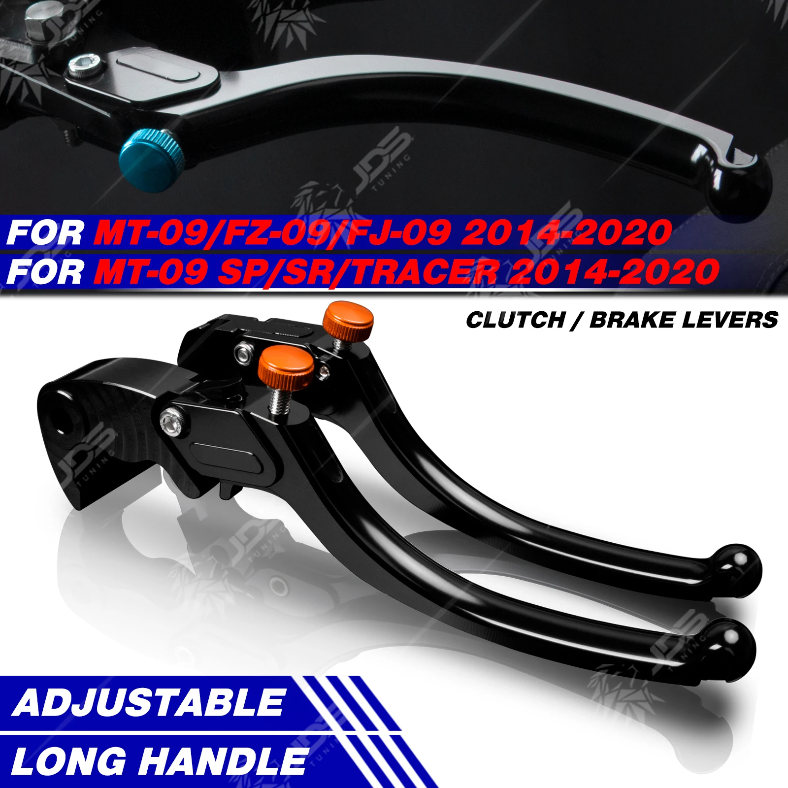 JDSTUNING For Yamaha MT09/FZ09/FJ09/MT-09 SP/SR/TRACER 2014-2020 Stepless Clutch Lever Brake Lever Set Long Handle Levers Parts