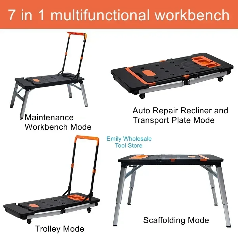 console trolley stainless steel multi-function workbench horse stool  scaffolding mobile platform ladder