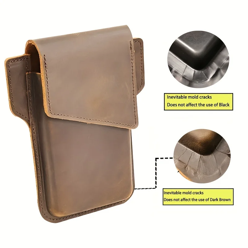 1pcThe Unique Design of the Top Layer Cowhide for Men, Casual Waist Bag, allows you to better protect your personal Things