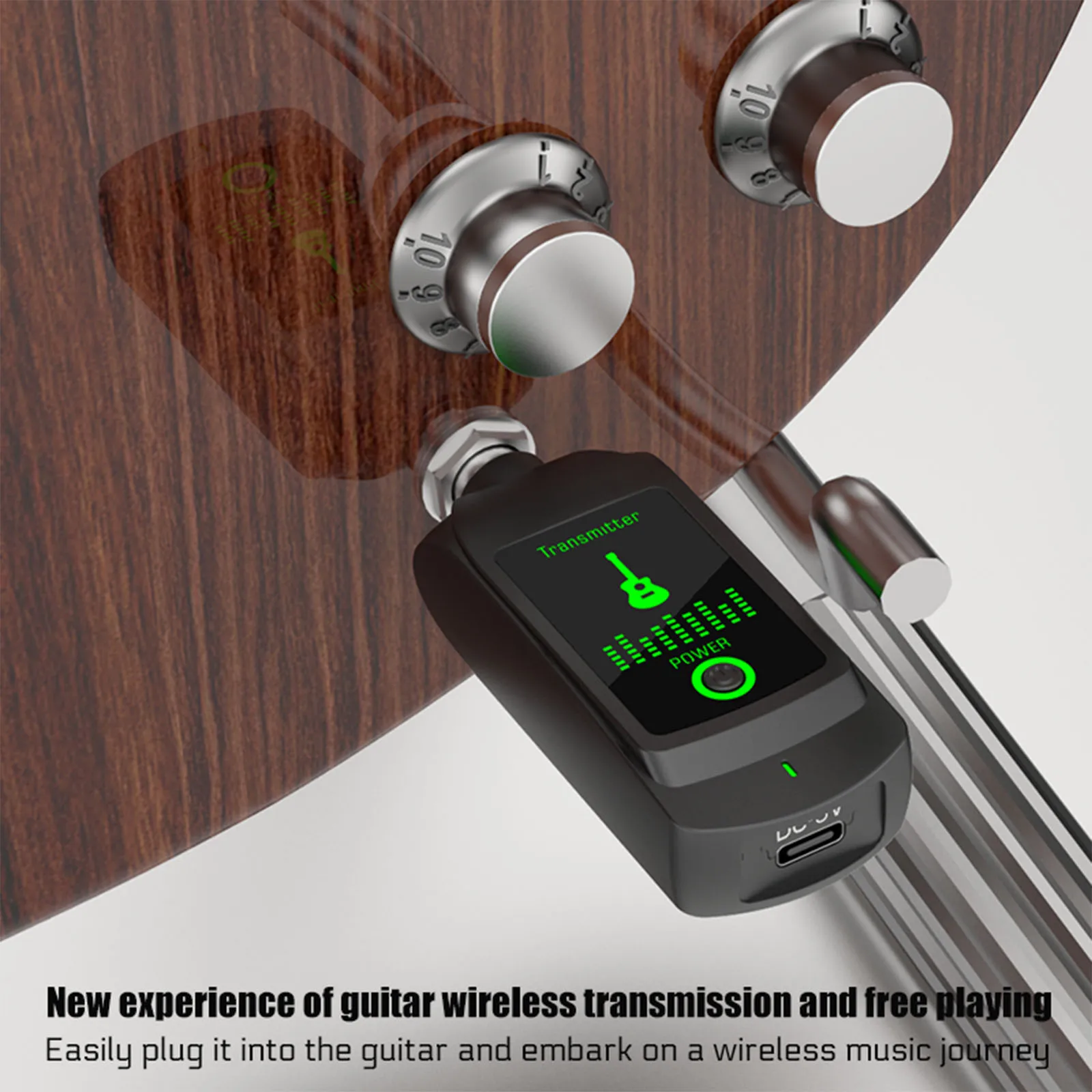 Mini Wireless Guitar System 50M Range Rechargeable Audio Transmitter & Receiver for Electric Guitar & Bass Accessories
