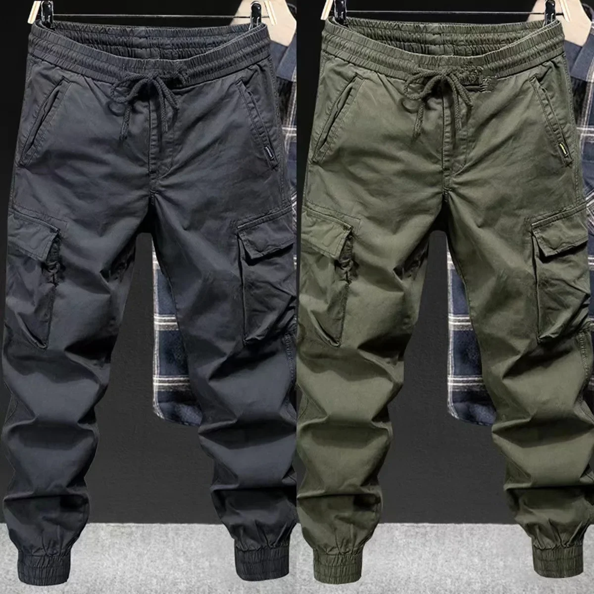 2023 Spring Autumn New Men's Cargo Pants Trendy Brand Loose-fit Outdoor Climbing Tactical American Style Multi-pocket Pants