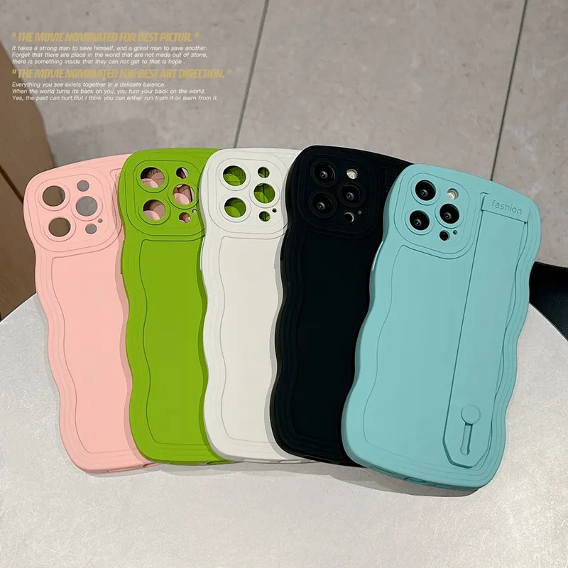 Wrist Strap Liquid Silicone Waves Phone Case For Huawei P30 Lite P30Pro P20Pro P20 P40 P50 Mate 50 40 30 20 Pro Y9S Soft Cover