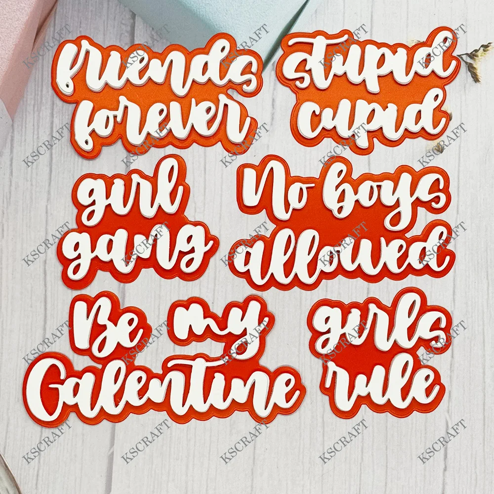 KSCRAFT Galentine Sentiments Cutting Dies Stencils for DIY Scrapbooking Decorative Embossing DIY Paper Cards