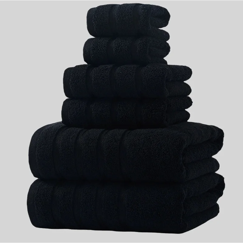 

6pcs Luxurious Cotton Towel Set Ultra Soft Highly Absorbent Includes 2 Bath Towels 2 Hand Towels 2 Washcloths For Home Bathroom