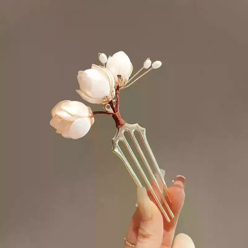 1Pcs Parties Hair Pin Hair Accessories Elegant Retro Flower Golden Alloy Hair Clip Perfect For Curling Or Straight Hair