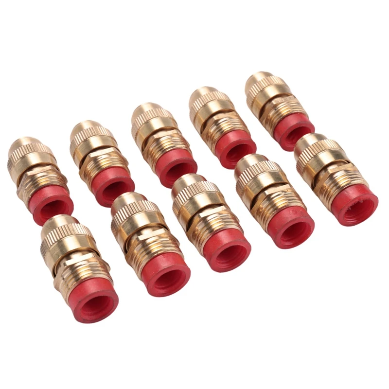 10Pcs 1/2 Inch Adjustable Sprinkler Middle Distance Sprinkler Brass Nozzle Garden Lawn Irrigation Watering Fittings