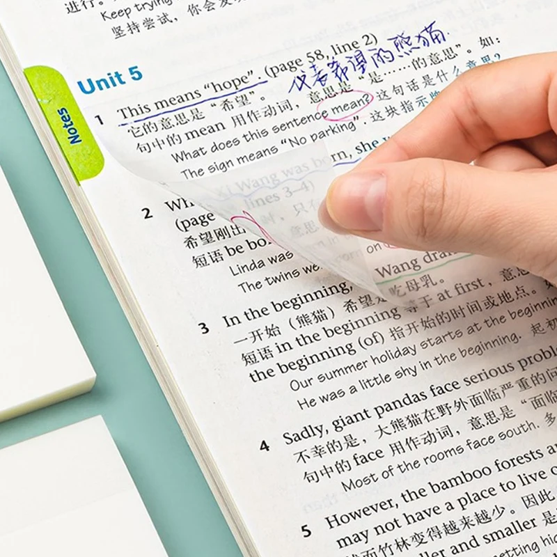 50 Folhas Transparente À Prova D' Água Memo Pad Sticky Notes Waterproof PET Planner List Note Sticker Notepad Kawaii Papelaria
