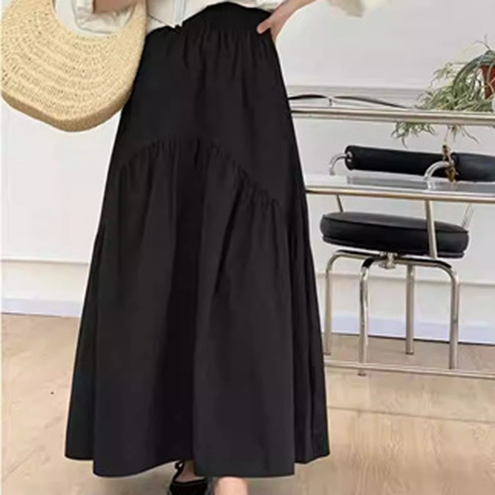 

Повседневная однотонная юбка, волнистая плиссированная юбка, универсальный дизайн, повседневный праздничный наряд для отдыха, повседневная плиссированная юбка с волнистыми прогулками