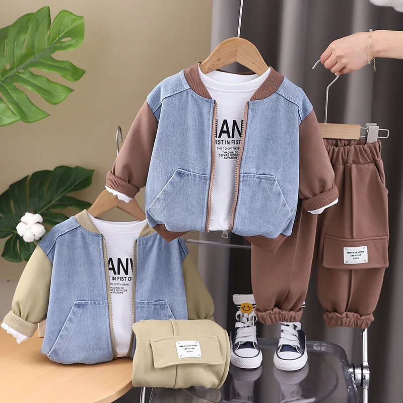 

Boys Clothes Sets Spring Autumn 2024 Children Jackets T-shirts Pants 3pcs Tracksuits For Baby Sports Suit Kids Outfits Toddler