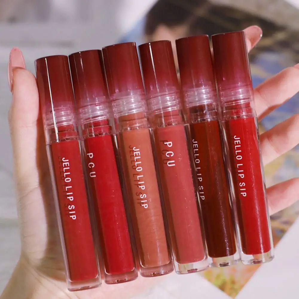 Hydraterende 6-kleuren lipgloss Langdurige waterige make-up Cosmetische lippenstift Niet-vervagende tint Natuurlijke lipmodder Gezondheid Schoonheid