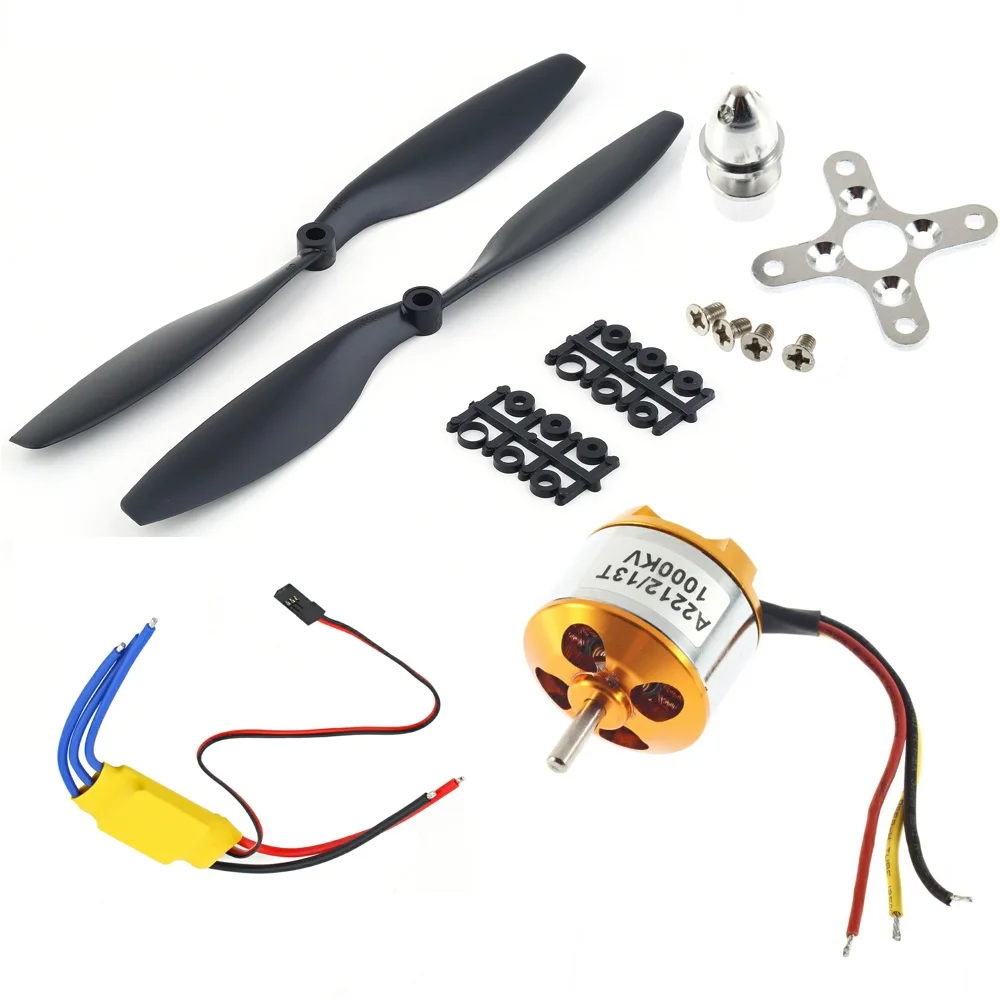 4set/lot A2212 1000KV 2200KV 1000KV Brushless Outrunner Motor +30A ESC+1045 Propeller Quad-Rotor Set for RC Aircraft Multicopter