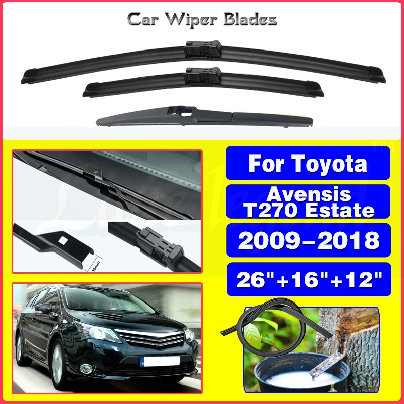 

Wiper Front Rear Wiper Blades Set For Toyota Avensis T270 Estate 2009-2018 Windshield Windscreen Window 2015 2016 2017 26"16"12"