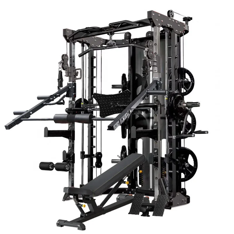 Gym Equipment Body Building Multi Functional Smith Machine Cable Crossover Functional Traine Home Gym For Sale Made