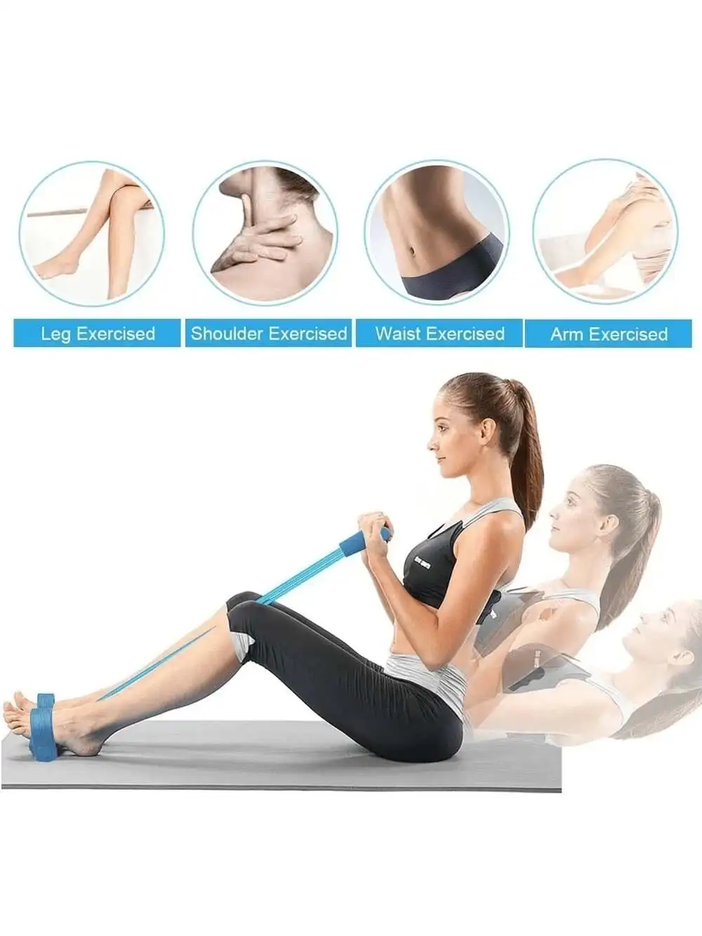 Widerstandsband-Set für das Heim-Fitnessstudio, Bauchübungsgeräte, Rudergerät-Zubehör, verbessert die Kraft und die Flexibilität! – Detail 7