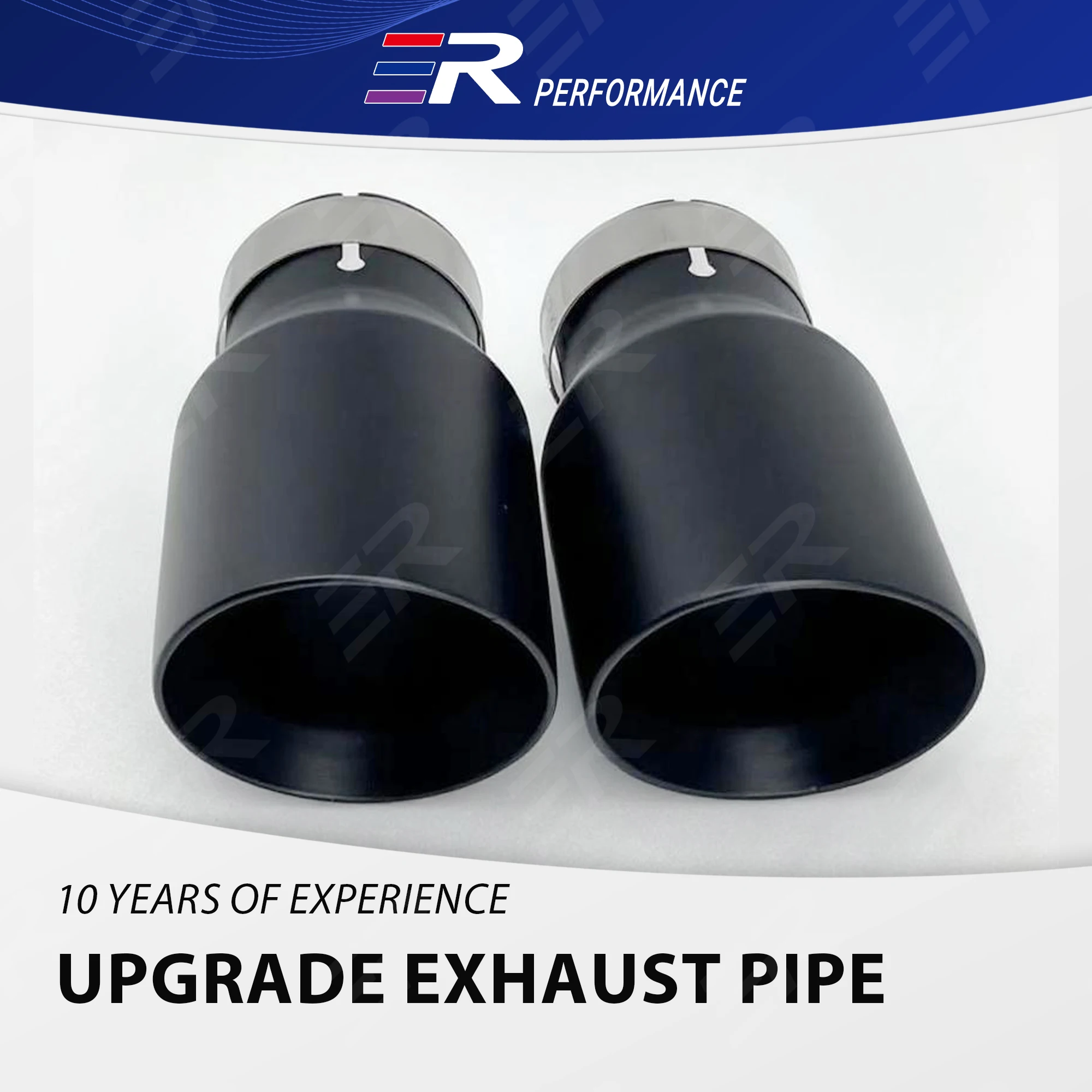ER 1PC 89mm Matte Black 304 Stainless Steel Exhaust Tips For Modify Universal Cars Accessories Upgrade Muffler Pipe Tail Nozzles
