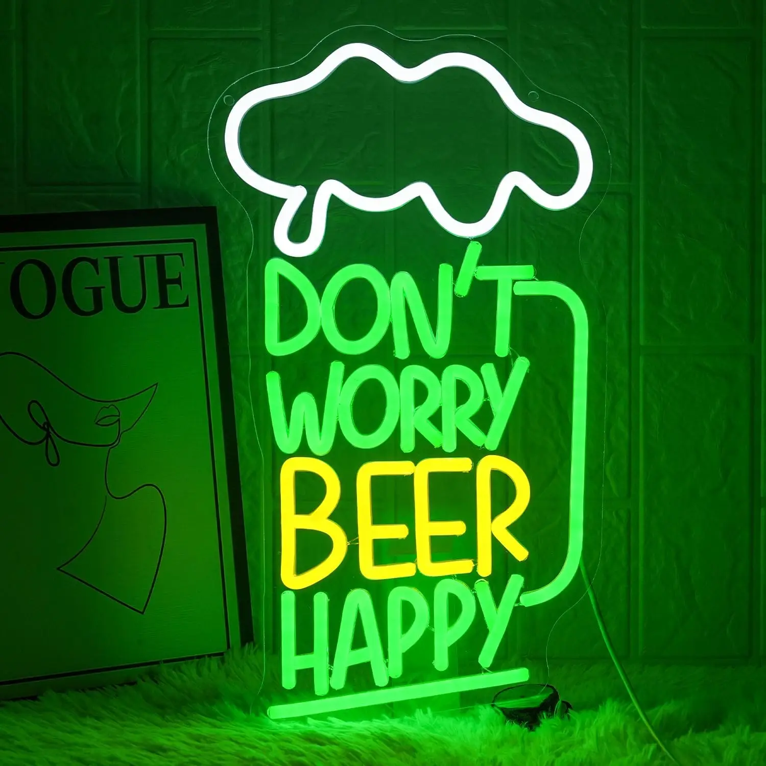 

Неоновая вывеска «Не волнуйтесь, пиво»: настенный светильник USB LED для ресторанов, баров, вечеринок, клубов, спален, декор, подарок