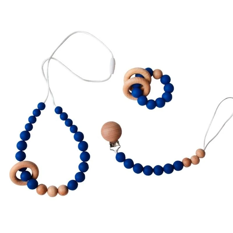 

3 шт./компл. зажим для соски для новорожденных, цепочка для прорезывания зубов, браслет, ожерелье, подвеска, прорезыватель для