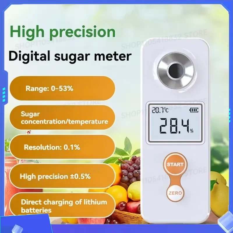 for ABHU Densimeter Tester 0-53% Handheld Prism Refraction Sugar Refractometer Saccharimeter Resolution