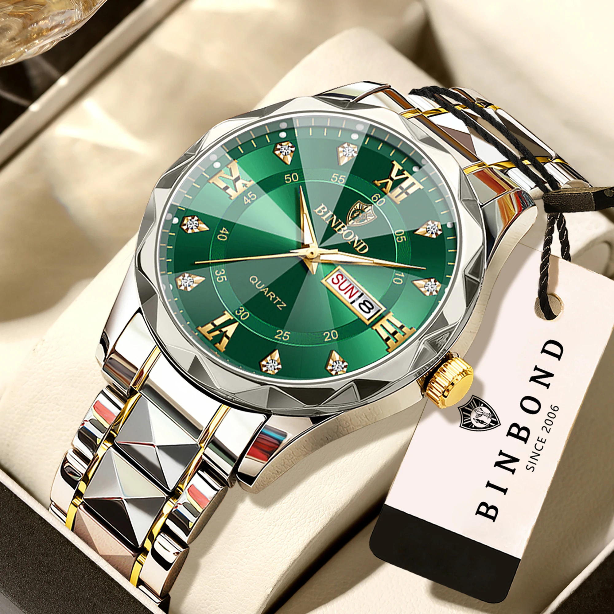 Men's Original Waterproof Quartz Watch with Week Display