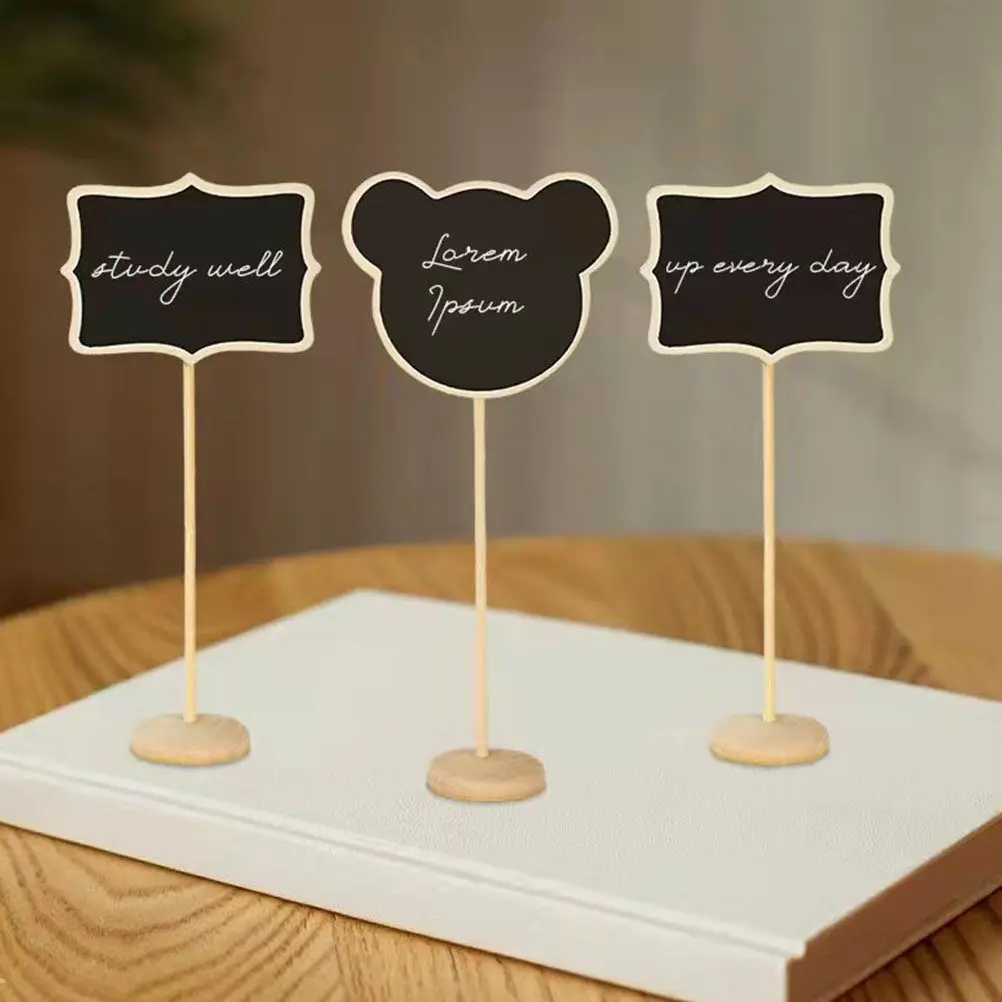 

10 шт. деревянных мини-досок для записей, декоративные таблички для стола, для детского творчества, именные карточки, сувениры для вечеринок, настольные заметки