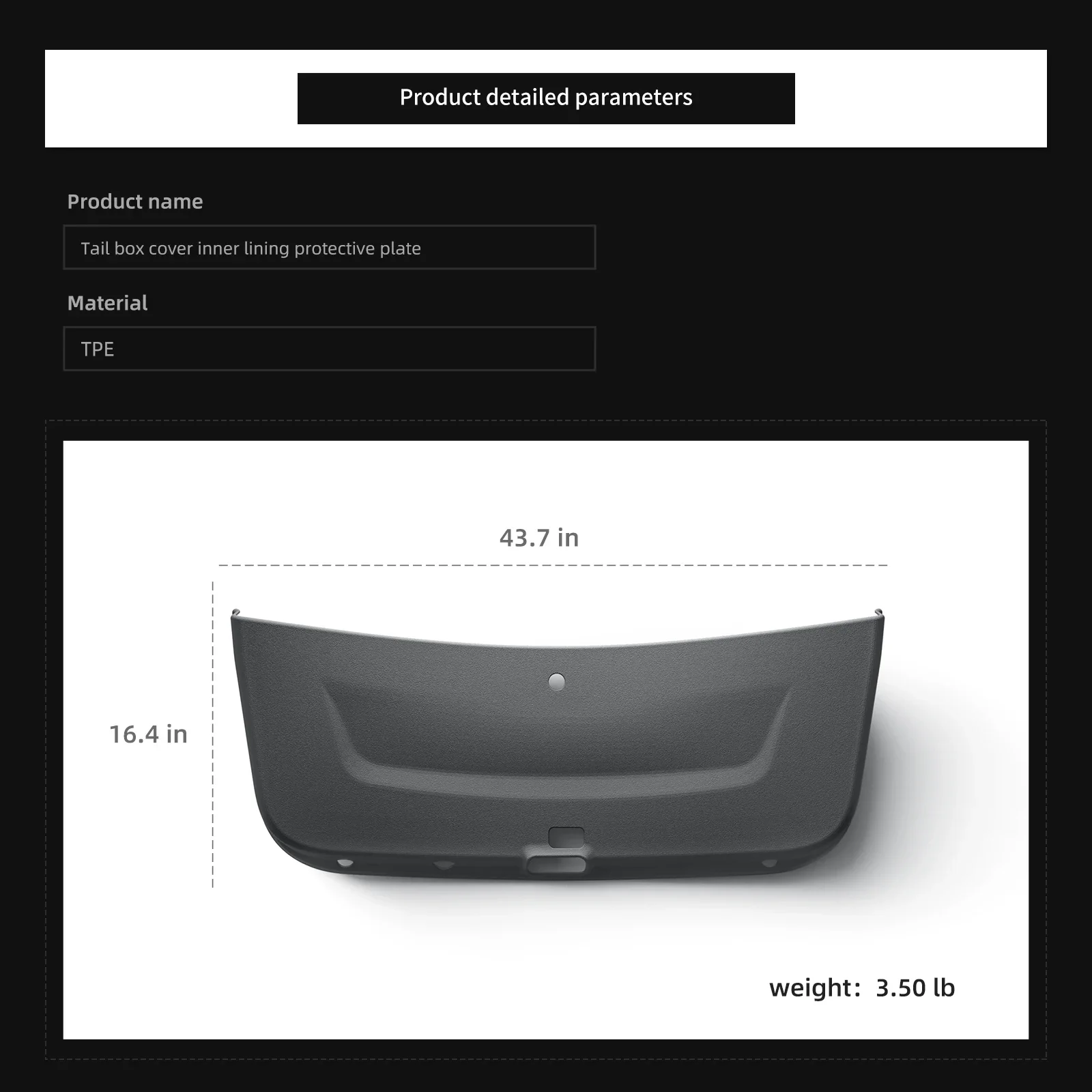 for Tesla Model Y Launch 2025+ Juniper Rear Trunk Door Anti-dirt Mat Trunk Tailgate Protection Pad Car Accessories