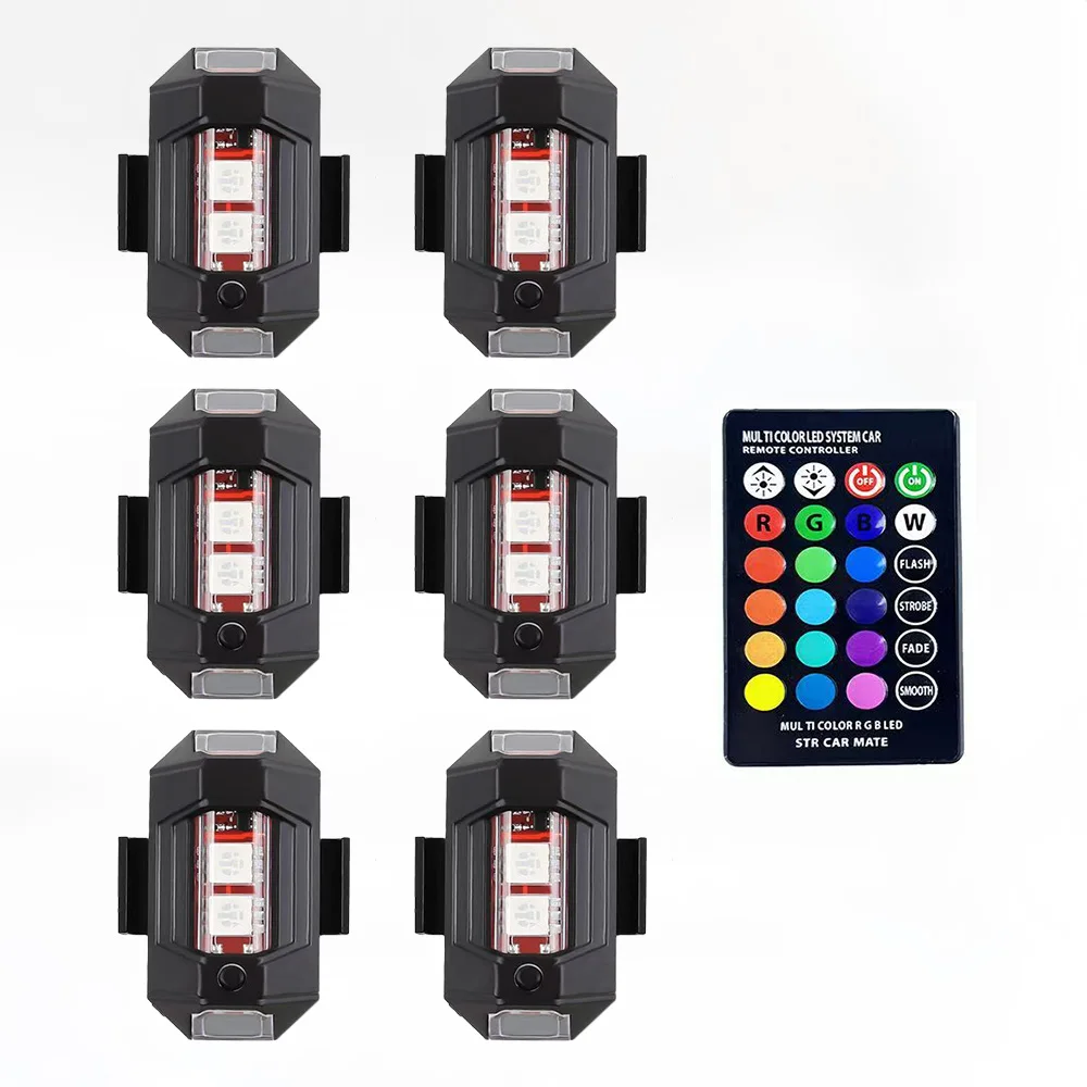 

Remote LED RGB Anti-Collision Strobe Light for Drone/Motorcycle 7 Color Mini Signal Warning Lamp Waterproof USB Powered