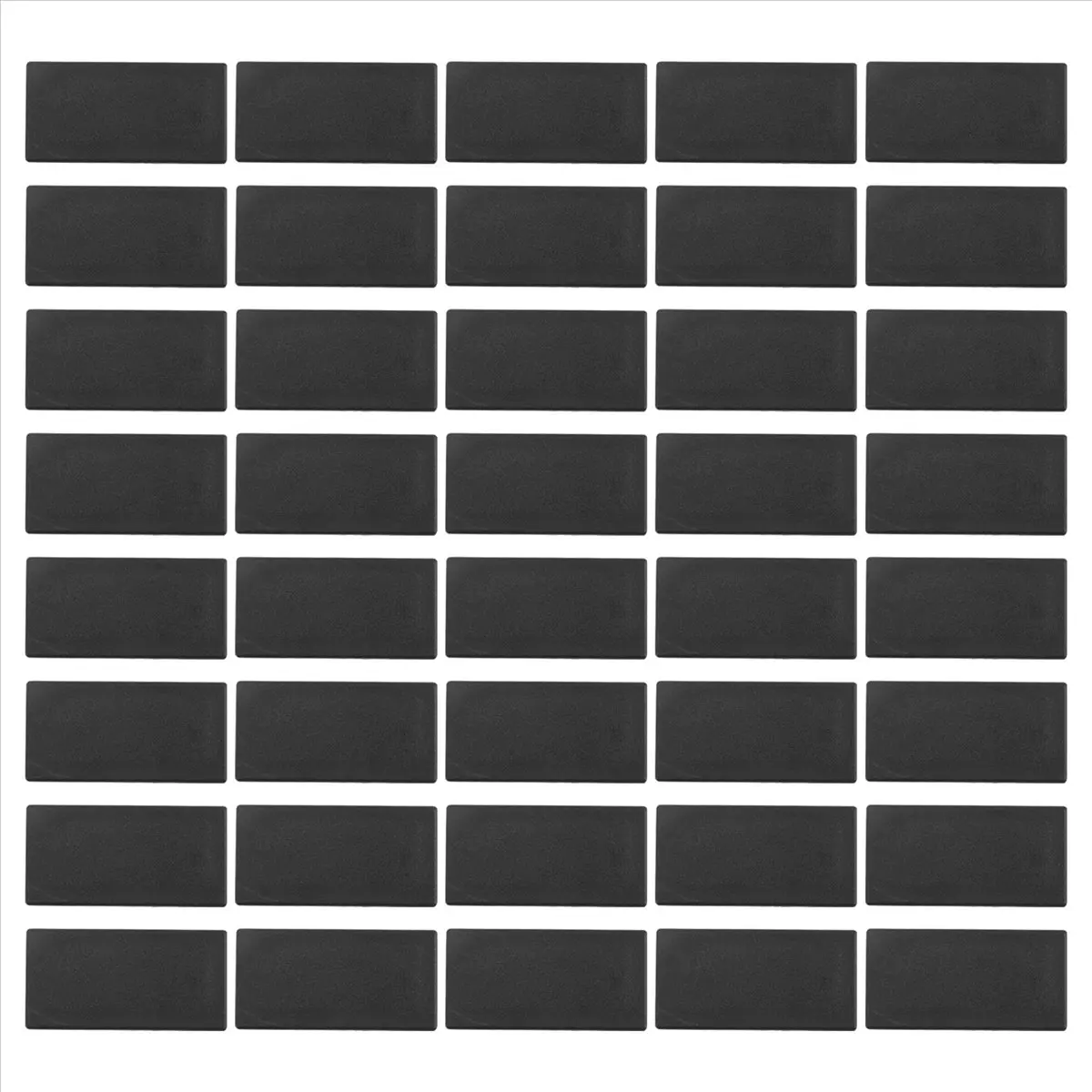 AT16 Plastic Blanking End Cap Tubing Tube Inserts 25mmx50mm 40 Pcs Black
