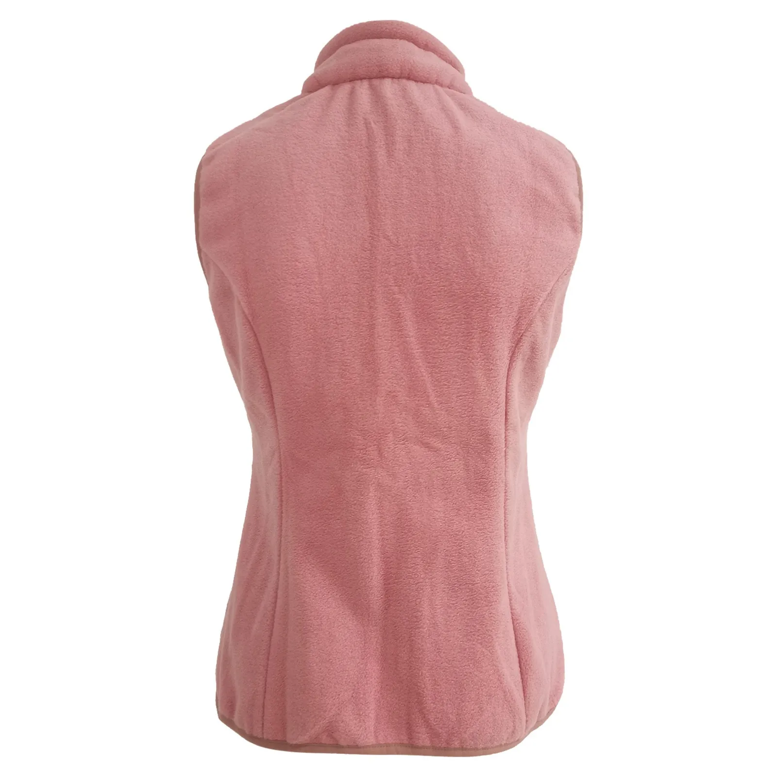 Chaleco de lana sin mangas para mujer, abrigo con cremallera completa, cuello levantado, chaqueta de terciopelo, chaleco sin mangas para exteriores, Top de invierno