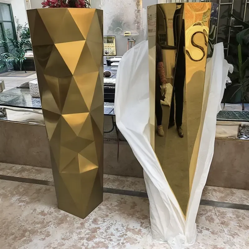 for Luxury Home Decor Tall Gold Steel Vase Large Floor Flower Pot 5 Feet for Indoor and Outdoor Plants Decoration