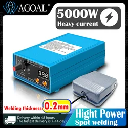 Soldador por puntos portátil, máquina de soldadura por puntos portátil de alta potencia de 5000W, 0-800A, soldadores ajustables de corriente para batería 18650