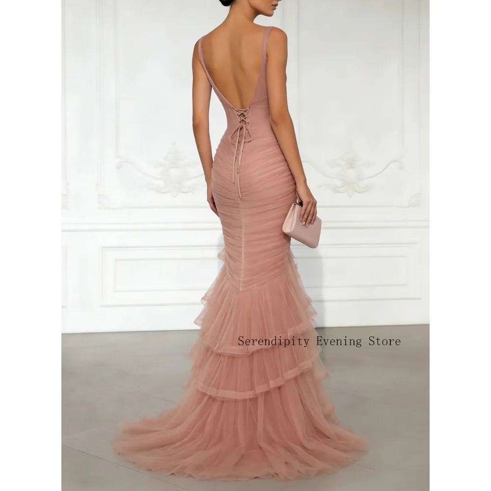 Customized Mermaid Mother of Birde Dresses 2026 for Women Wedding Tiered Ruffles Elegant Evening Dress Layered Tulle Prom Gowns