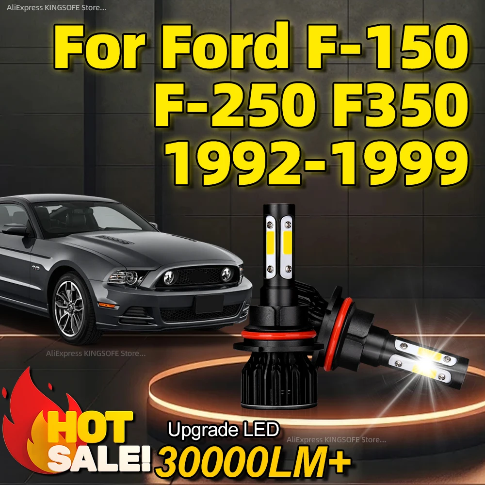 

180W LED Headlight 9007 Auto Lamp Bulb 6000K with Fan For Ford F-150 F-250 F350 1992 1993 1994 1995 1996 1997 1998 1999