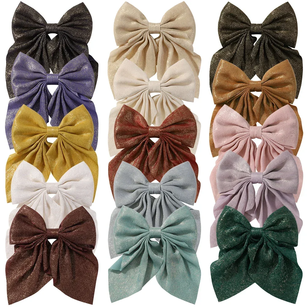 Sweet 15colors Big Satin Bowknot Hair Clip for Women Girl Lolita College Jk Style Baby Hair Accessories Korean Fashion Headwear