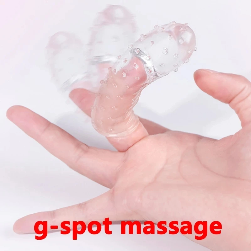 Spiked Clitoris Massage Finger Condoms For Men Woman Les Finger Sleeve Vaginal G Spot Stimulation Dotted Condoms Adults Sex Toys