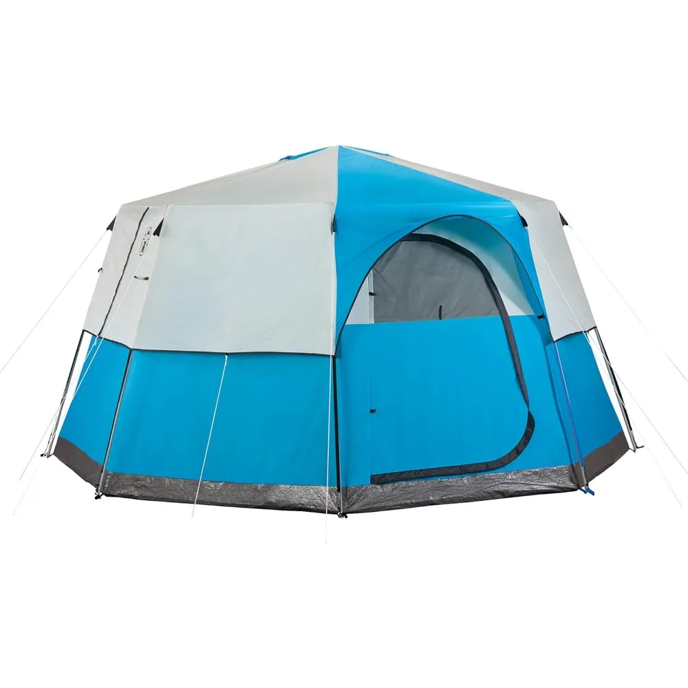 

Octagon 98 Camping Tent, 8-Person Weatherproof Family Tent with Included Rainfly, Carry Bag, Privacy Wall,