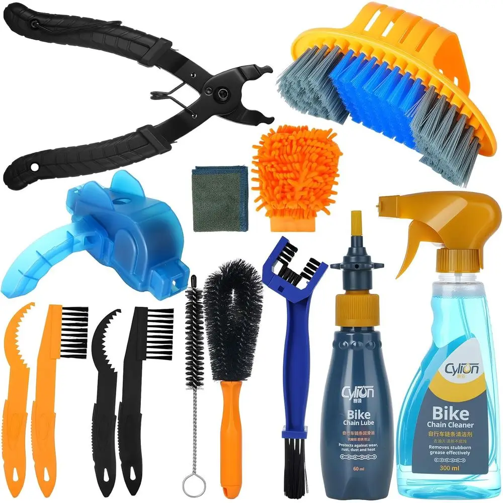 

Essential Bicycle Maintenance Kit: Chain Scrubber, Link Pliers, Cleaning Fluid, Lube, and Brush