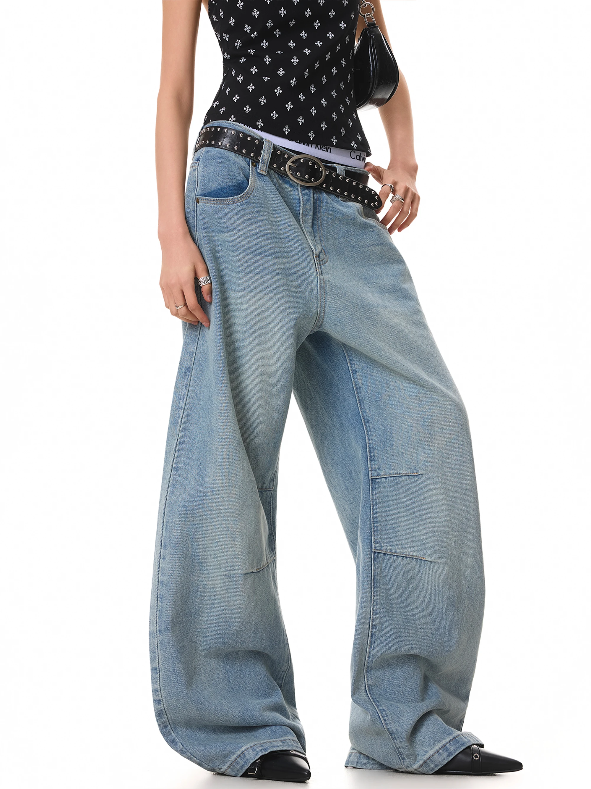 American Retro Simple Curved Knife Jeans Loose Casual Streetwear Men Women Cleanfit Basic Match Long Pants Cotton Lyocell Pol...