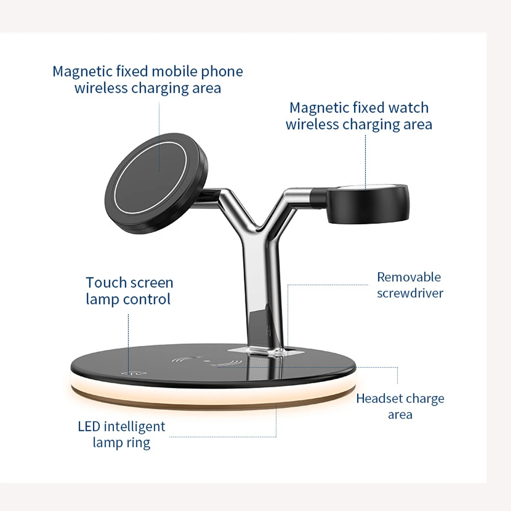 محطة شحن لاسلكية 3 في 1 لأجهزة Apple Mag-safe حامل شاحن مغناطيسي سريع لهاتف iPhone 16/15/14/13 Pro Max Series Watch Airp