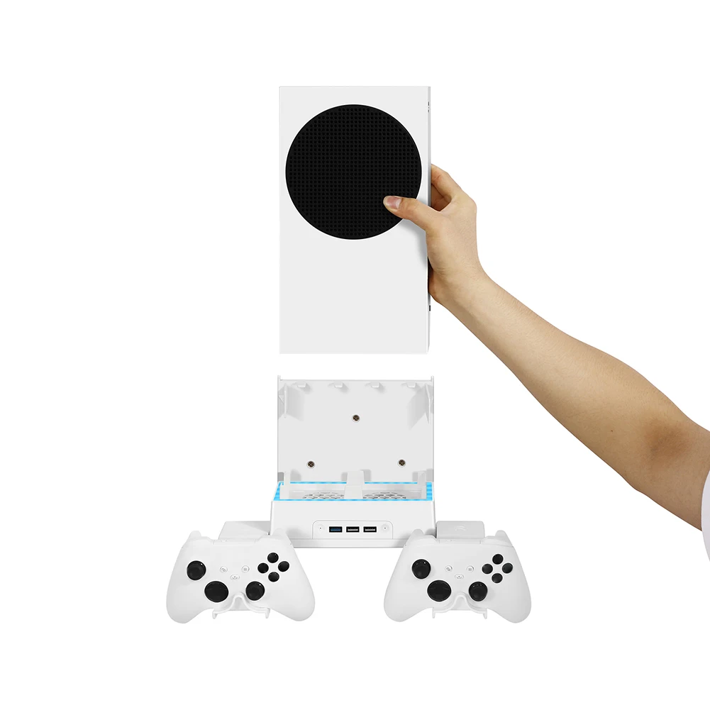 พัดลมทำความเย็นสำหรับ XBOX Series S คอนโซลแนวตั้งหม้อน้ำ Dock 7โหมดคอนโซลพัดลมทำความเย็น Host Storage ผู้ถือ